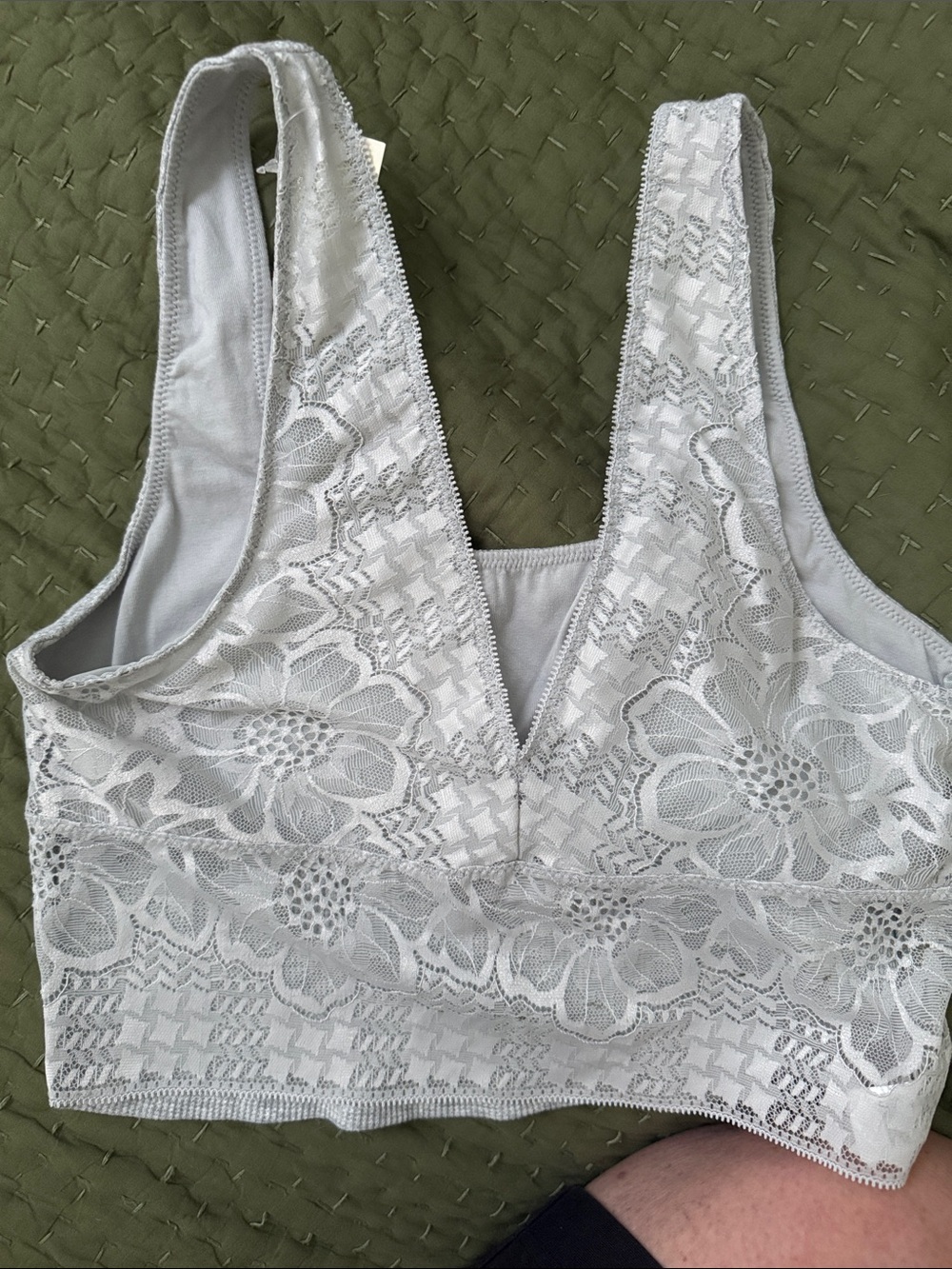 Aerie Dover /Gray Lace Bralette Tank - Picture 6 of 7